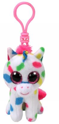 Breloc din plus TY Boos Harmonie unicorn multicolor, 8,5 cm