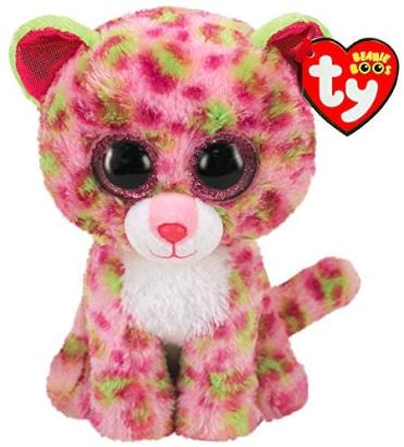 Jucarie de plus TY Beanie Boos leopard roz, 15 cm, unisex