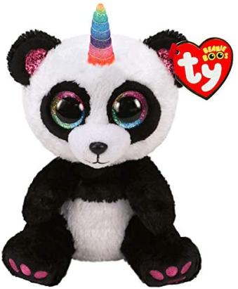 Jucarie de plus TY Boos Paris panda unicorn, 15 cm, multicolor
