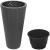 Ghiveci decorativ de flori, Prosperplast, Matuba, inalt, rotund, negru, 40x78 cm GartenVIP DiyLine