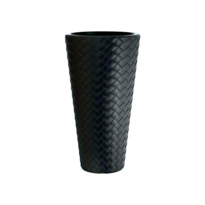 Ghiveci decorativ de flori, Prosperplast, Matuba, inalt, rotund, negru, 40x78 cm GartenVIP DiyLine