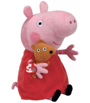 Jucarie de plus TY Peppa Pig Beanie Babies, 28 cm, multicolor