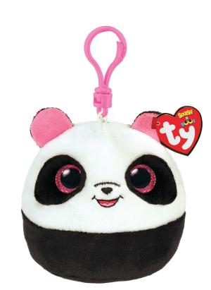 Breloc din plus TY Squishy Beanies Panda Bamboo, 8,5 cm