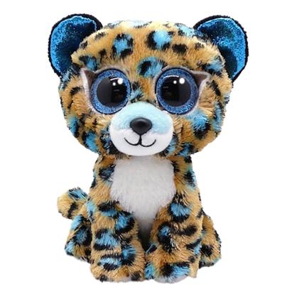 Jucărie de pluș TY Cobalt leopard cu pete albastre, 15 cm