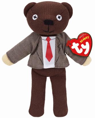 Ursuleț de pluș TY Mr Bean Beanie Babies, 15 cm, multicolor