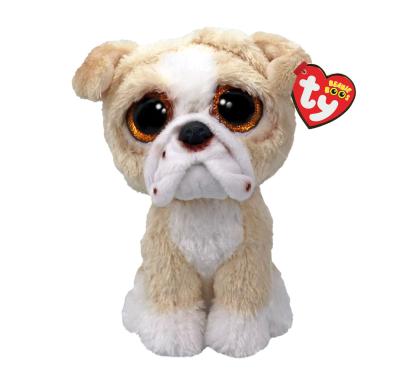Plus TY Beanie Boos Pooch, catelus Bulldog Englezesc, 15 cm, cafeniu