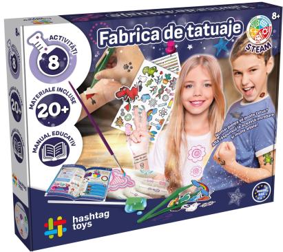 Set creativ fabrica de tatuaje pentru copii 8+ cu 60+ modele