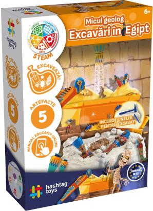 Set educativ Micul Geolog - Excavări în Egipt, 5 artefacte, 6+ ani