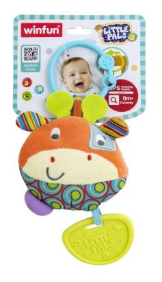 Zornăitoare girafă Winfun cu jucărie de dentiție, multicolor, 0+ luni