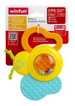 Zornăitoare fluturaș Winfun cu jucărie de dentiție pentru bebeluși
