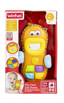 Telefon muzical interactiv pentru bebelusi Winfun cu fata amuzanta