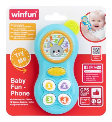 Telefon interactiv pentru bebelusi Winfun, cu lumini si melodii