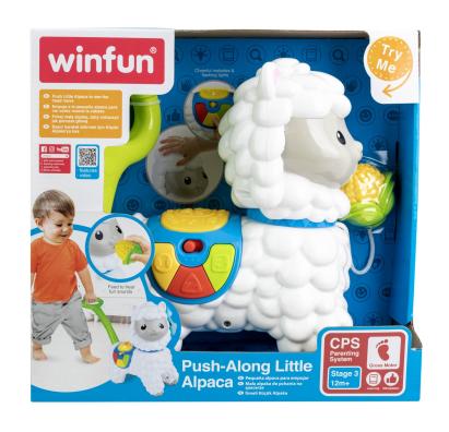 Jucarie de impins alpaca Winfun cu lumini, sunete si melodii, 12 luni+