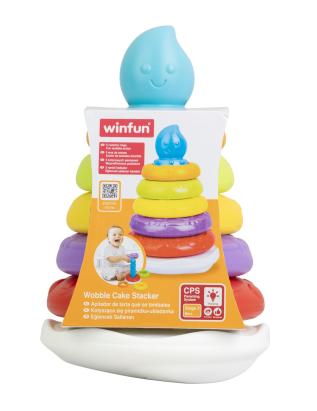 Turn cu cercuri colorate Winfun in forma de tort, 5 piese, 6 luni+