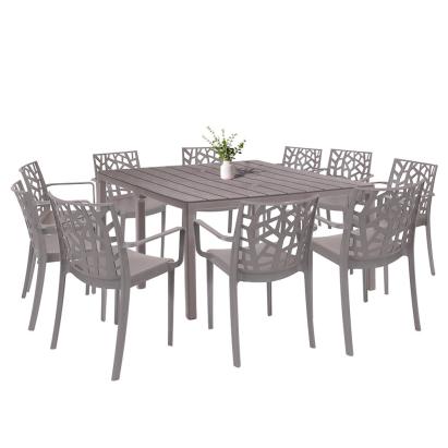 Set mobilier de grădină Leziter Alina 10+1, masă extensibilă, cappuccino