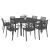 Set mobilier de grădină Leziter Alina 8+1, masă extensibilă, grafit