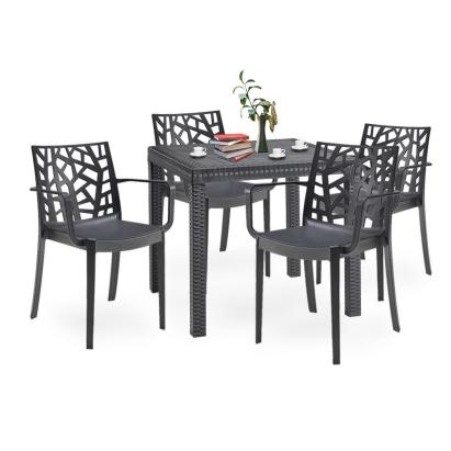 Set mobilier de grădină Donato 4+1 cu cotiere, grafit, Leziter