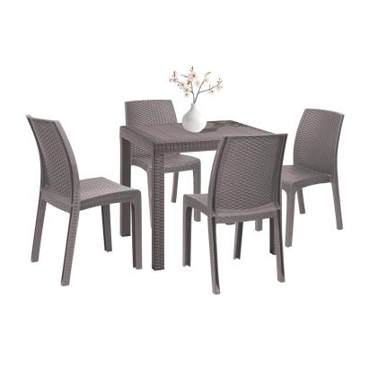 Set mobilier de grădină Leziter Goti 4+1, cappuccino, efect ratan