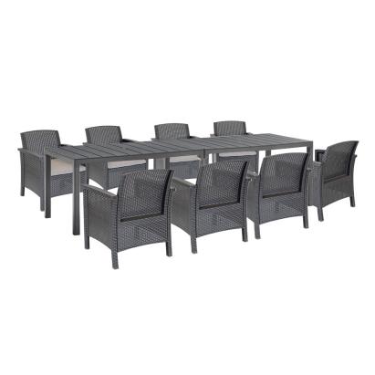 Set mobilier de grădină Leziter Grant 8+1, masă extensibilă, grafit