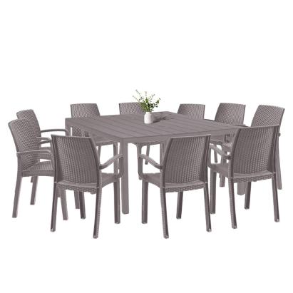 Set mobilier de grădină Leziter Letta 10+1, cappuccino, masă extensibilă