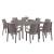 Set mobilier de grădină Leziter Letta 8+1, cappuccino, masă extensibilă