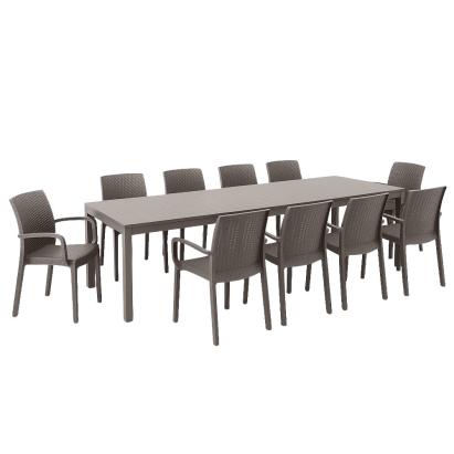 Set mobilier de grădină Leziter Letta II 10+1, cappuccino