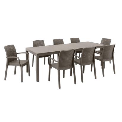 Set mobilier de grădină Leziter Letta II 8+1, cappuccino, masă extensibilă