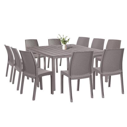 Set mobilier de grădină Leziter Monza 10+1, cappuccino, masă extensibilă