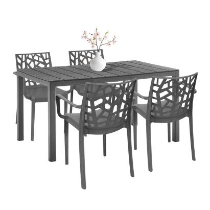 Set mobilier de grădină Leziter Nassau 4+1, grafit, masă și 4 scaune