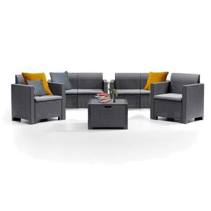 Set mobilier de grădină Leziter Nero Big, 6 locuri, grafit