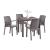 Set mobilier de grădină Leziter Petri 4+1, cappuccino, efect ratan
