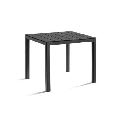 Masă de grădină Leziter Evan din plastic grafit, 78x78x74 cm