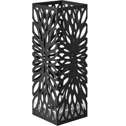 SONGMICS Suport pentru umbrele, metalic, cu recipient apa si carlige, 16x16x41 cm, negru Household NewTrend