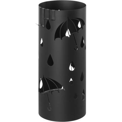 SONGMICS Suport metalic pentru umbrele, cu carlige si tava de picurare, 17x17x41cm, negru Household NewTrend