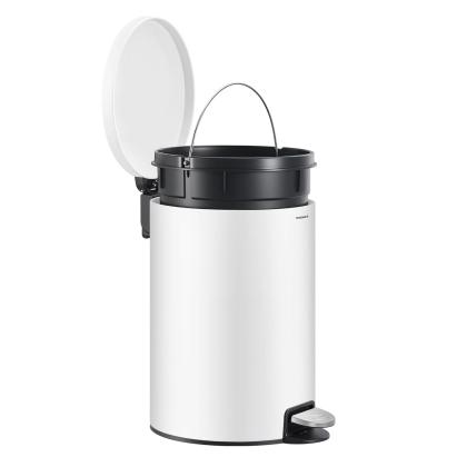 SONGMICS Cos de gunoi cu pedala 20L, capac soft close, galeata interioara detasabila, otel si plastic, 30x37x44 cm, alb Household NewTrend