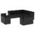 Set canapele de grădină cu perne, 11 piese, negru, poliratan GartenMobel Dekor