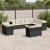 Set canapele de grădină, 12 piese, cu perne, negru, poliratan GartenMobel Dekor
