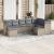 Set canapele de grădină, 9 piese, cu perne, bej, poliratan GartenMobel Dekor