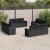 Set canapele de grădină, 12 piese, cu perne, negru, poliratan GartenMobel Dekor