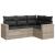 Set canapea de grădină cu perne, 4 piese, gri deschis poliratan GartenMobel Dekor