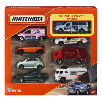 Set 8 masinute metalice Matchbox cu Ford Van exclusiv, scara 1:64