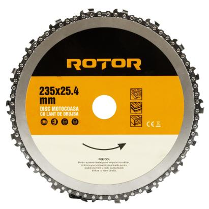 Disc motocoasă cu lanț de drujbă 235x25,4 mm pentru arbuști Rotor