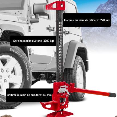 Cric mecanic destinat OFF-ROAD, model "Farm", inaltime 1220 mm (48 inch), sarcina maxima 3 Tone FAVLine Selection