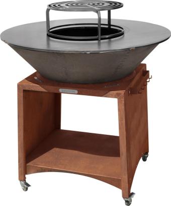 Grătar de grădină Strend Pro Fiesta cu focar, oțel, rustic, 100 cm