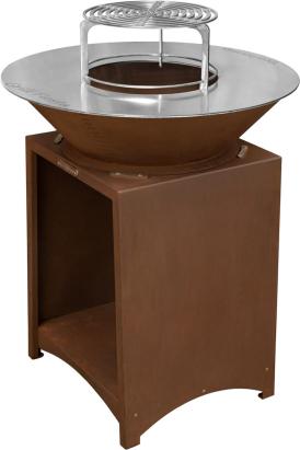 Gratar cu focar Strend Pro Fiesta din otel, efect rust, 75 cm