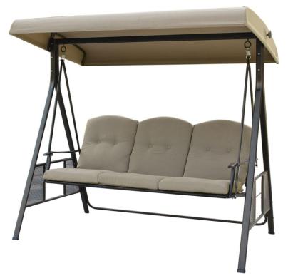 Leagăn de grădină Dubai, 3 locuri, max. 250 kg, bej, cu acoperiș reglabil