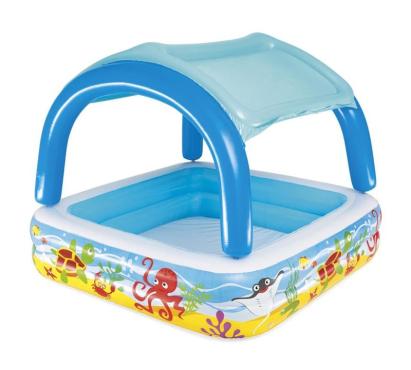 Piscină gonflabilă pentru copii Bestway Coral Reef cu copertină, 147x147x122 cm