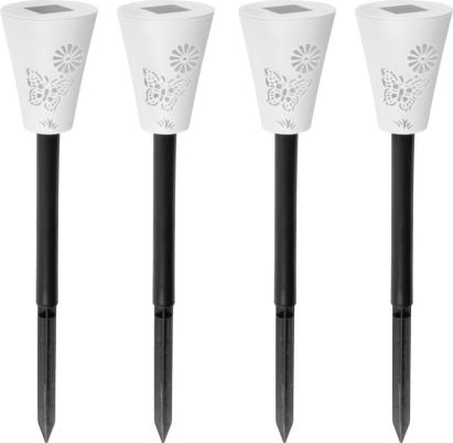 Set 4 lampi solare de gradina Strend Pro Sargas, 2 LED, 35 cm