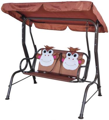 Leagăn pentru copii Sandia Mono, 2 locuri, 115x75x110 cm, model maimuță