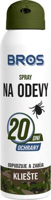 Spray anti-căpușe pentru haine Bros, repelent pentru îmbrăcăminte, 90 ml